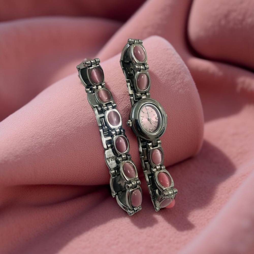 Elegant Pink and Silver Women's Watch